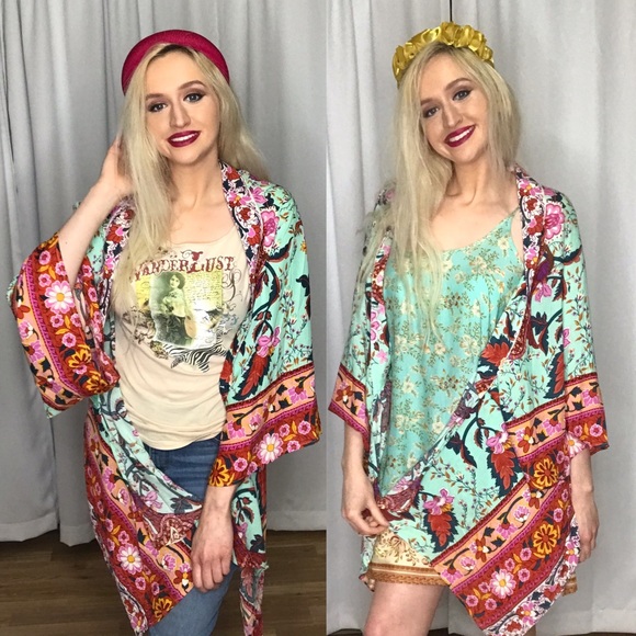 Umgee NWT Boutique Kimono Boho Art Deco - Picture 6 of 16